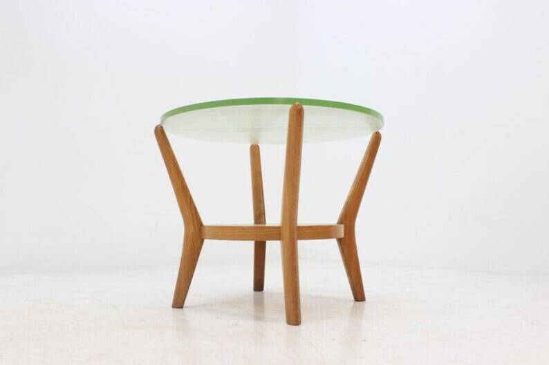 Design Rare Glass Conference Table by Kropáček & Koželka, 1960s