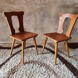 Pair of vintage brutalist style bistro chairs