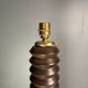 Midcentury brutalist chunky wood turned floor lamp, Charles Dudouyt style.