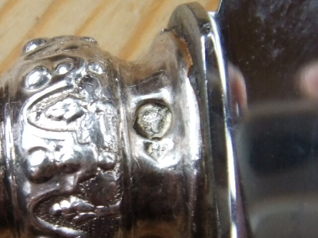 Leg service covered fork solid silver knife