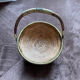 Vintage rattan and brass basket