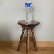 Rotating stool in solid wood, tripod base, 20th century