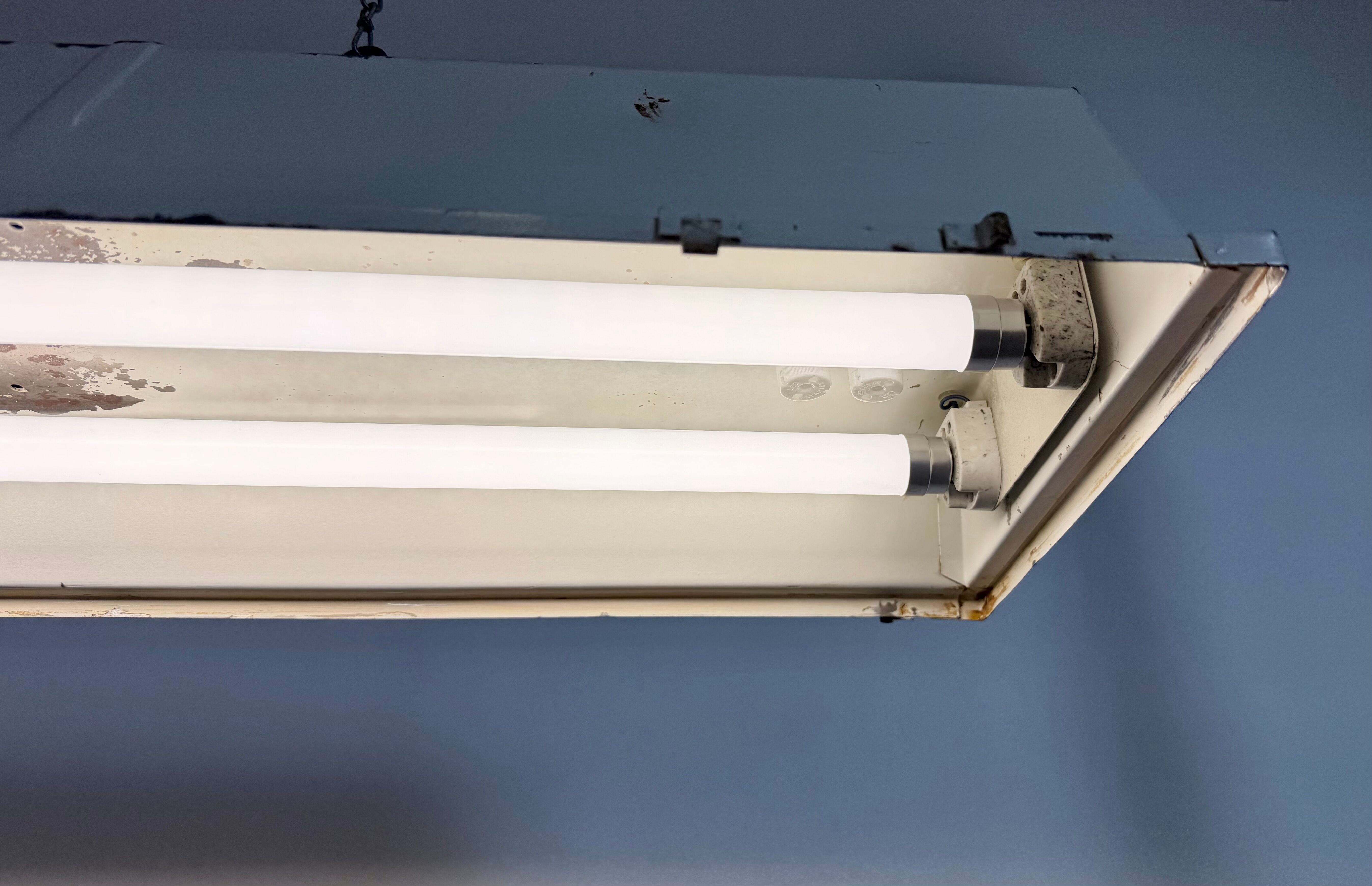 Industrial Silver Tube Light from Elektrosvit, 1970s
