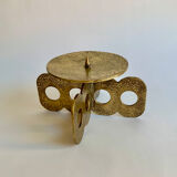 Brutalist bronze candleholder, 1970s