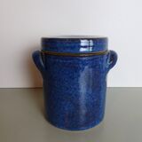 Blue ceramic pot signed Normand