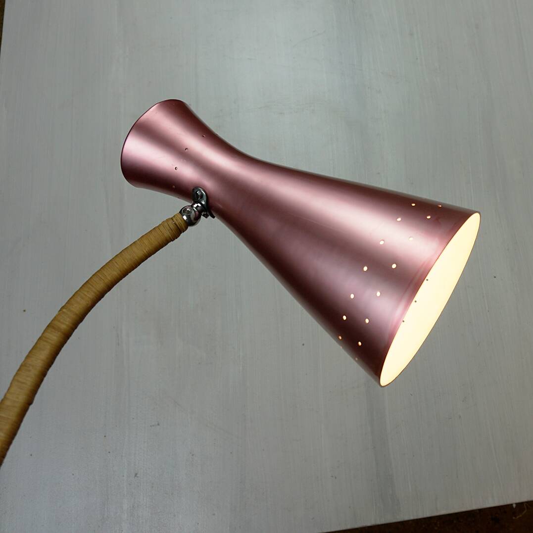Mid-century Austrian pink wall lamp by Rupert Nikoll