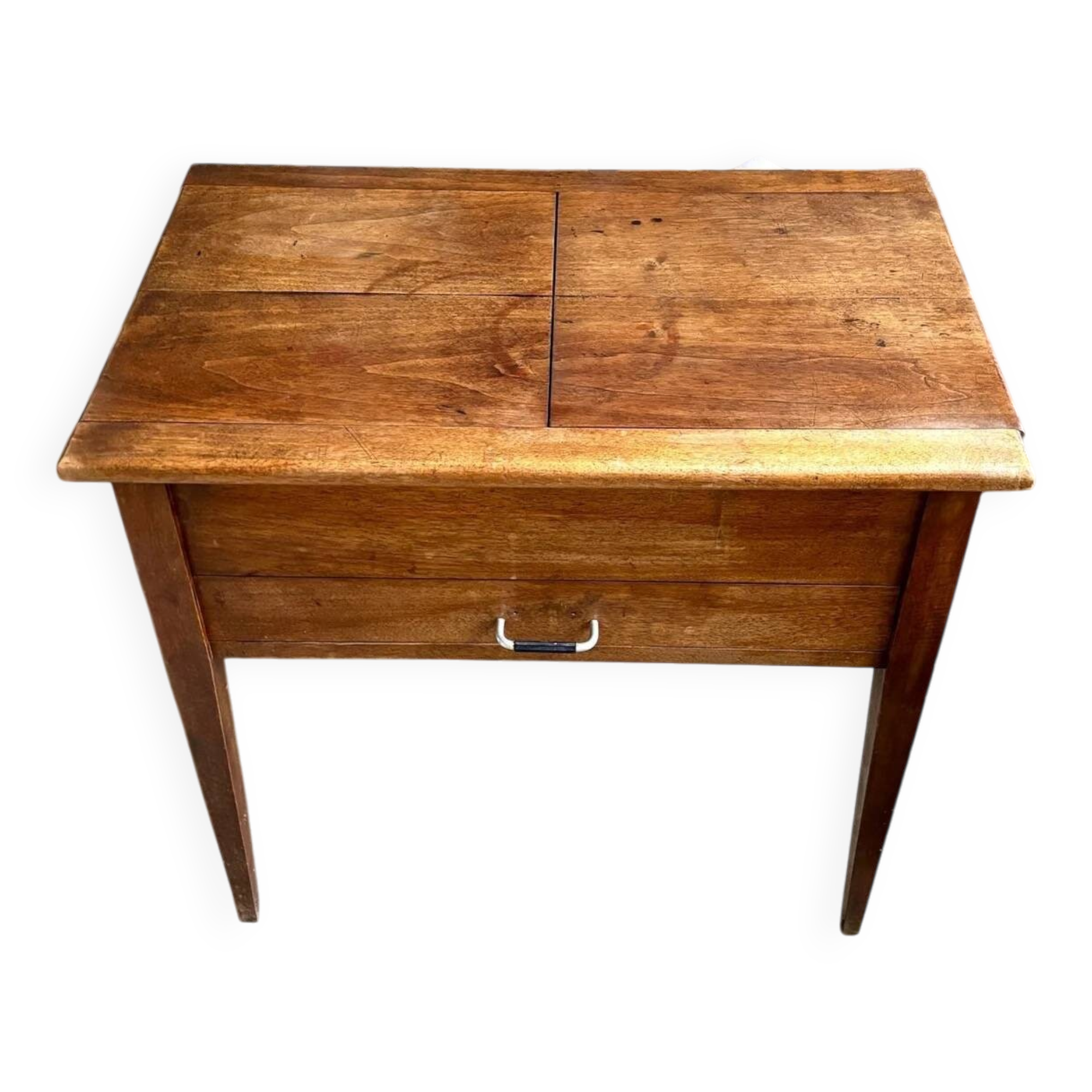Craft furniture with 2 drawers, solid wood table.