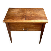 Craft furniture with 2 drawers, solid wood table.