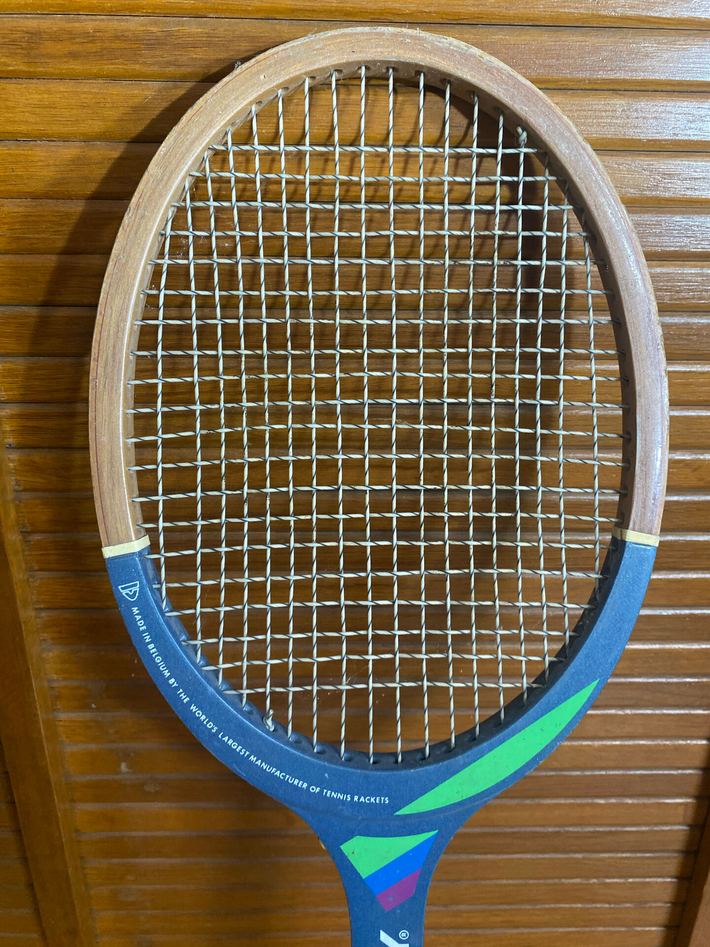 Vintage donnay court one wooden tennis racket #e191