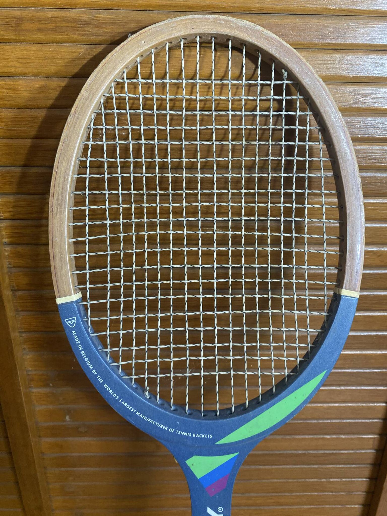 Vintage donnay court one wooden tennis racket #e191