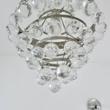 Lustre montgolfière panier à pampilles