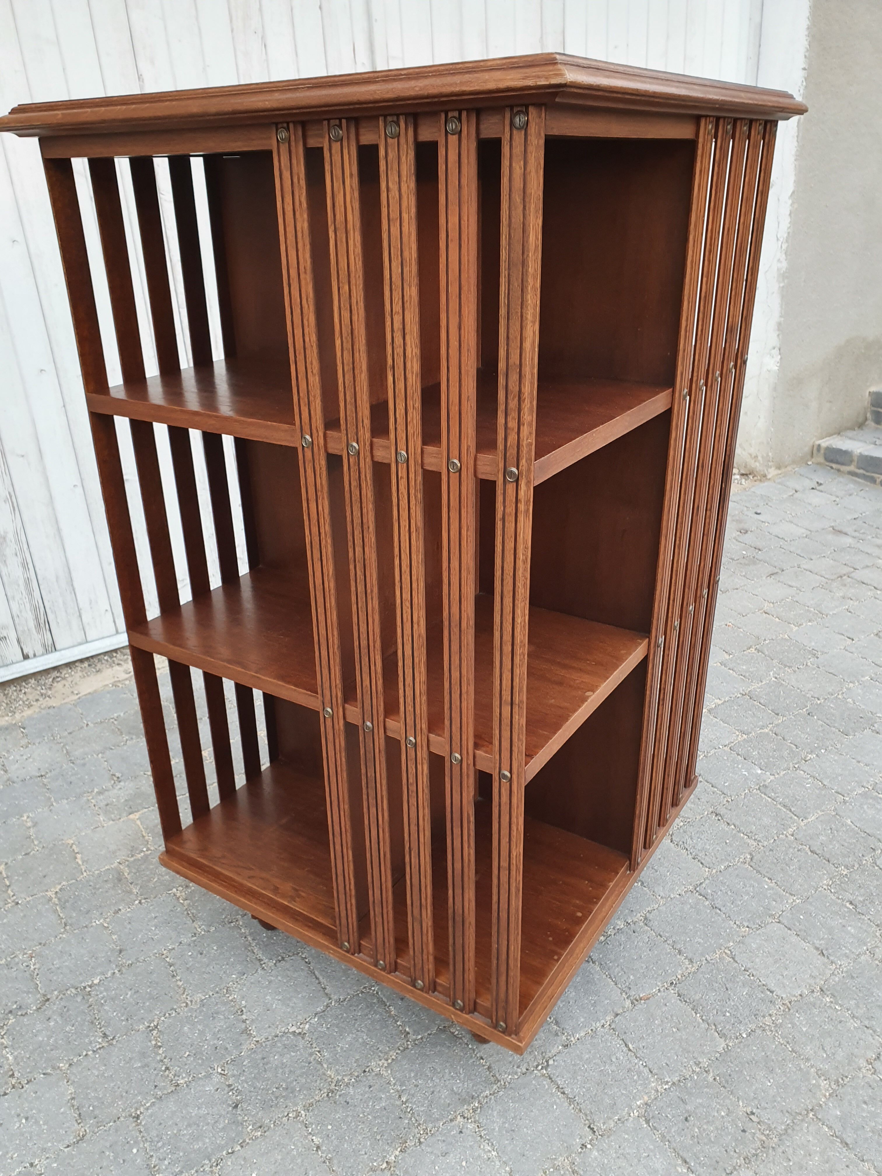 Revolving library of ancient notary 1920 oak