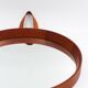 Scandinavian teak mirror with 1950s 19.5cm leather strap