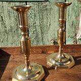 Pair of golden candle holders