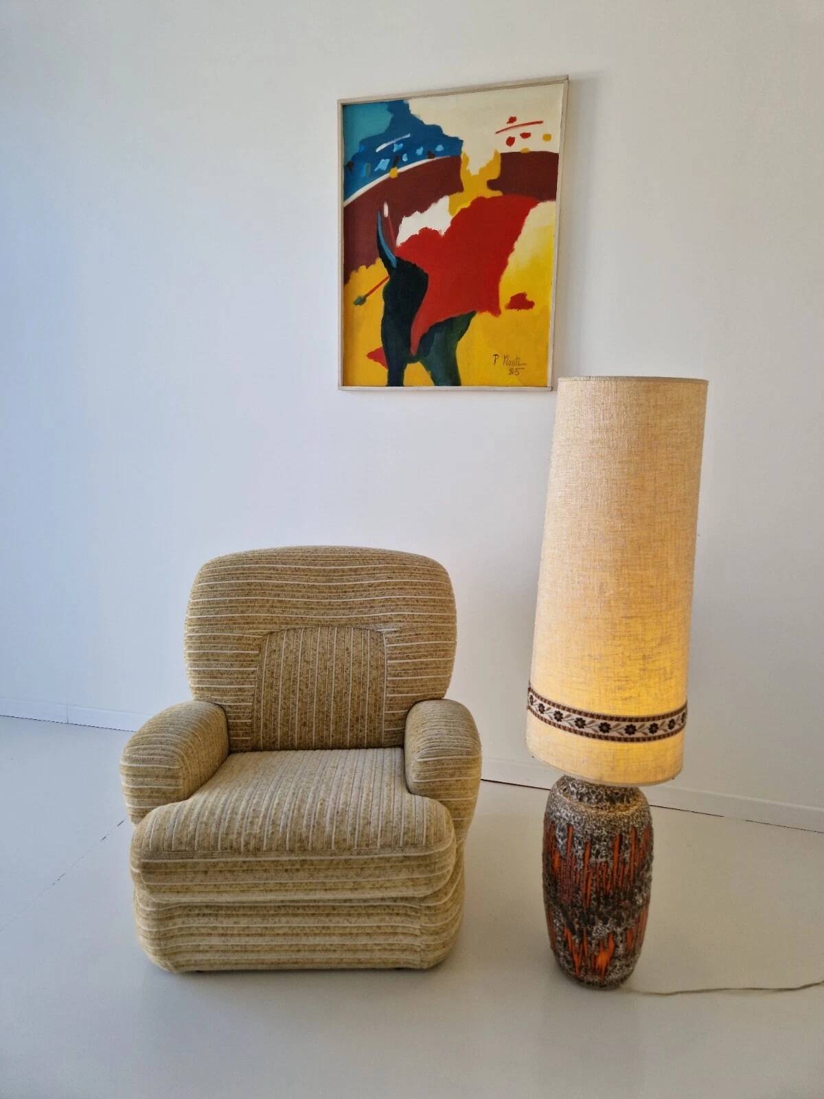 Lampe de sol en céramique "Fat Lava" vintage des années 1960/70 en provenance d'Allemagne de l'Ouest pour la décoration intérieure.