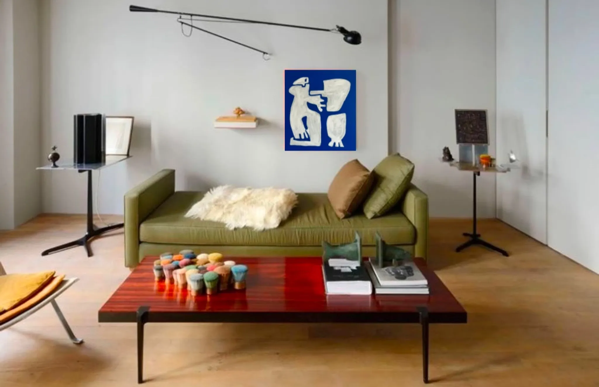 Peinture sur toile "Happy men" off-white
