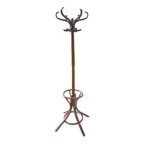 portemanteau perroquet, en bois de teinte foncée