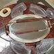 apero art deco tray, mould glass, wood and golden aluminum, mirror