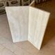 Round travertine dining table