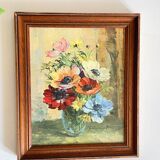 TABLEAU Vintage Bouquet d'anémones