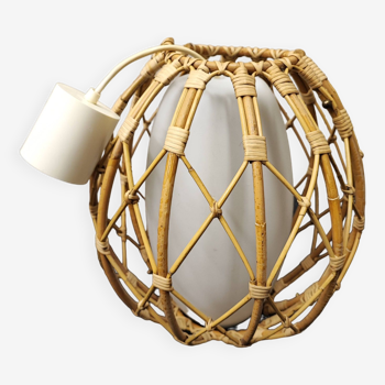 Vintage rattan pendant light