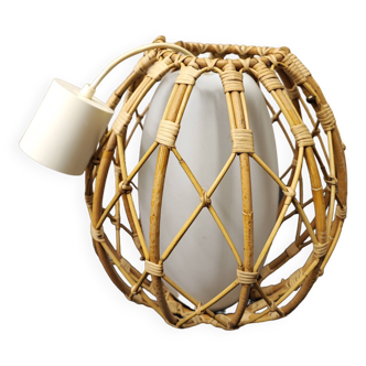 Vintage rattan pendant light