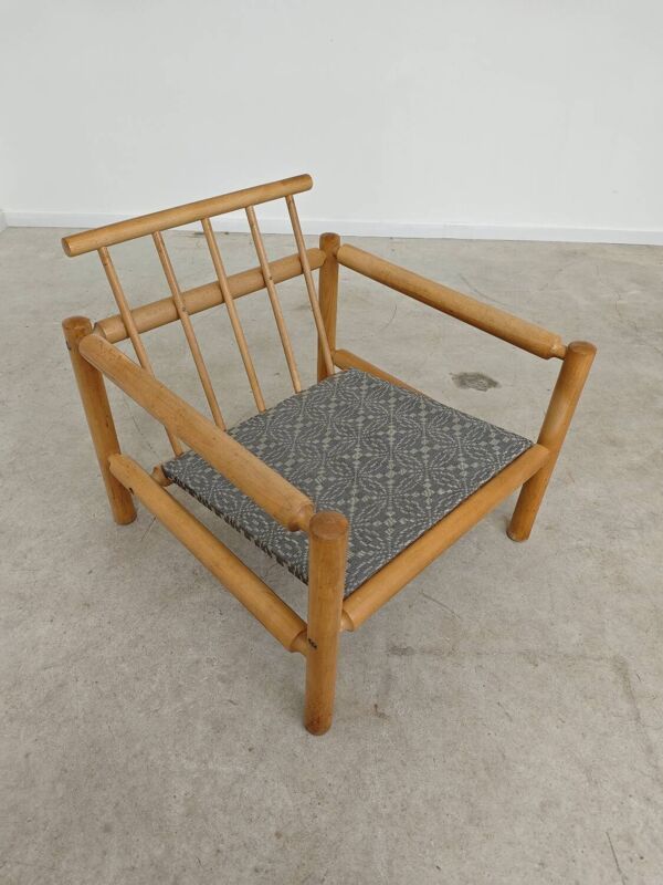 Paire de fauteuils style chalet tissu vert