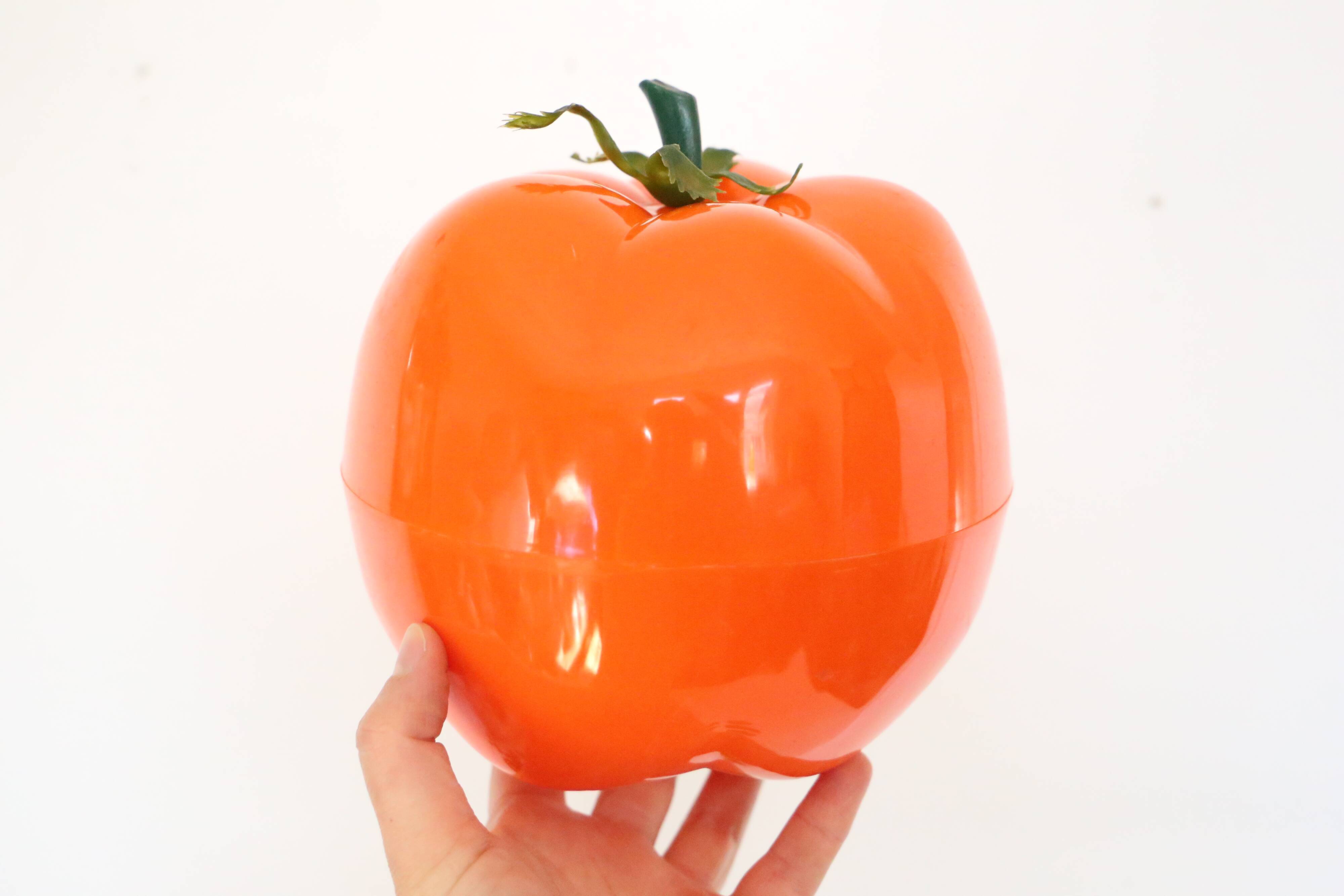 Orange tomato ice bucket, vintage