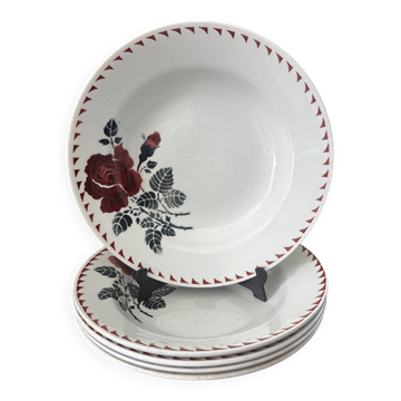 Vintage lot of 5 deep plates l’amandinoise café mars