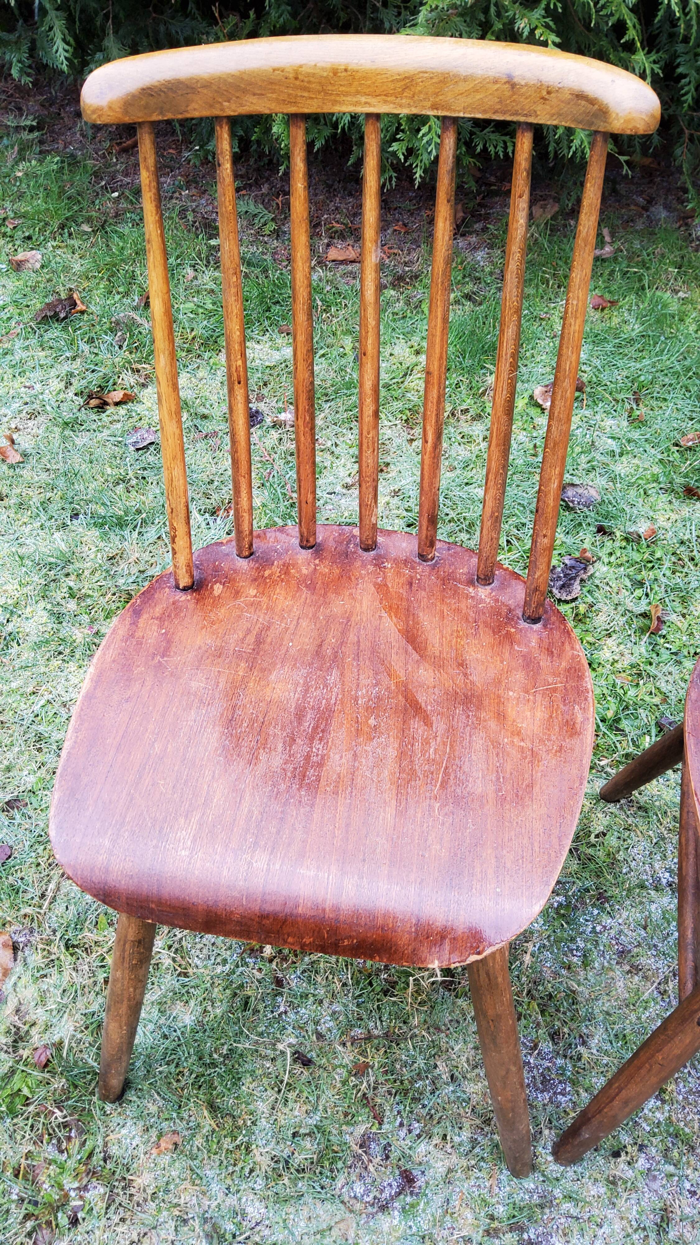 4 Scandinavian chairs fanett Ilmari Tapiovaara from the 50s