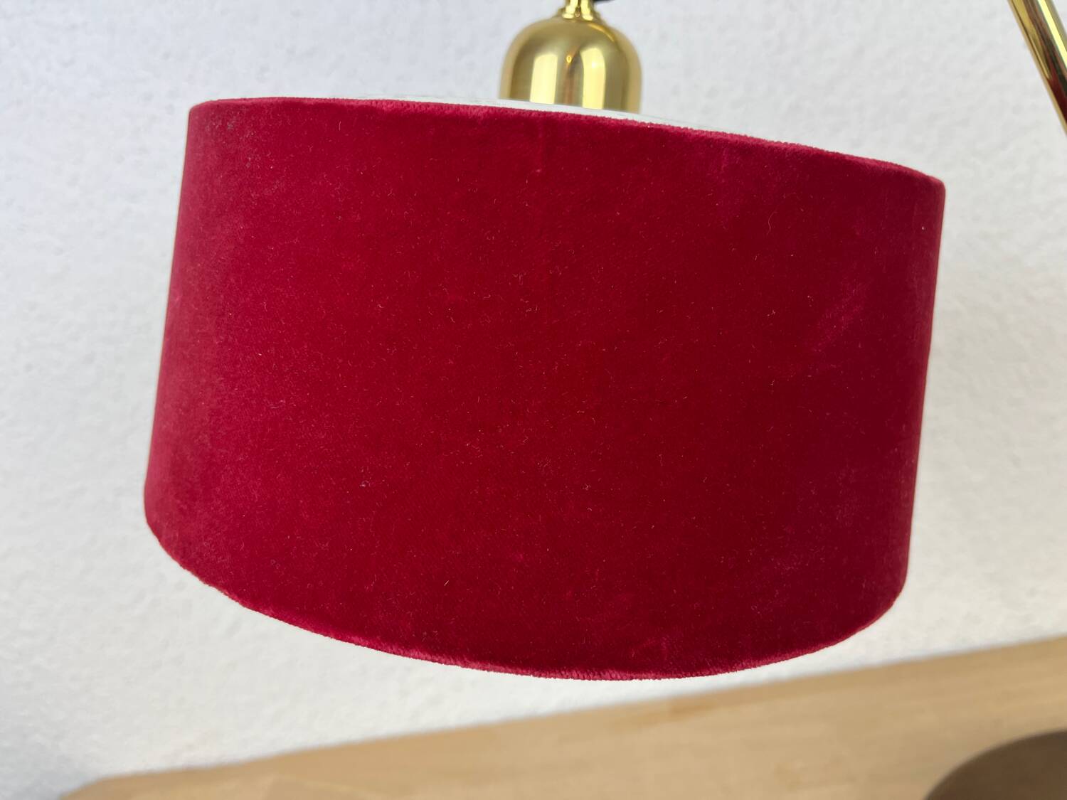 Vintage wood and brass lamp, 1950s