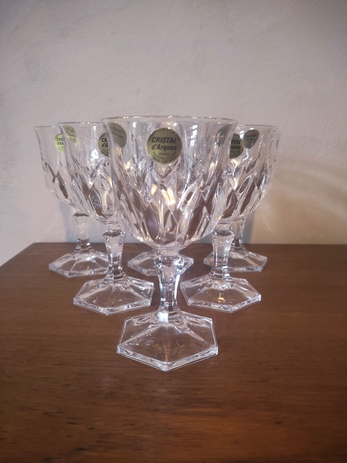 6 water glasses model Chaumont by crystal of Arques