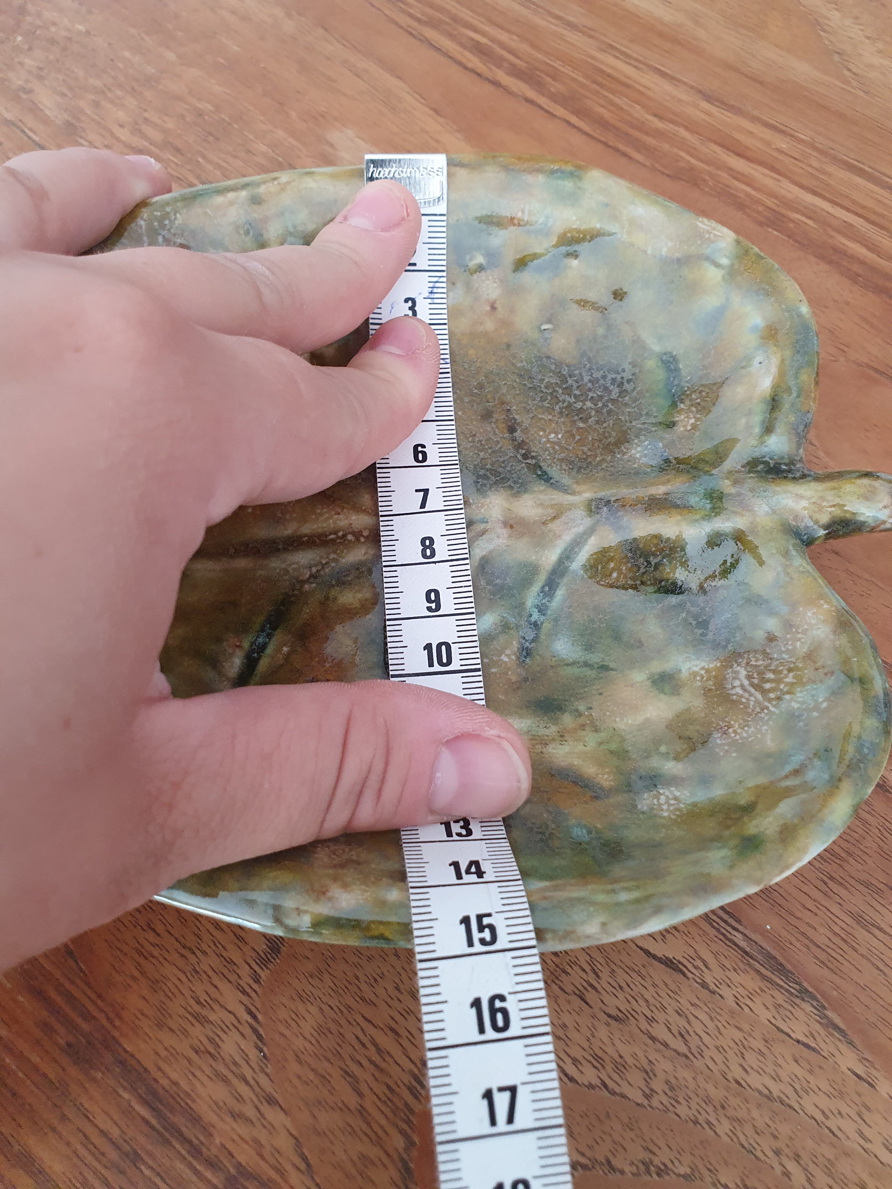 Trinket bowl green enamelled ceramic sheet