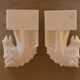 Pair of horse head bookends natural stone