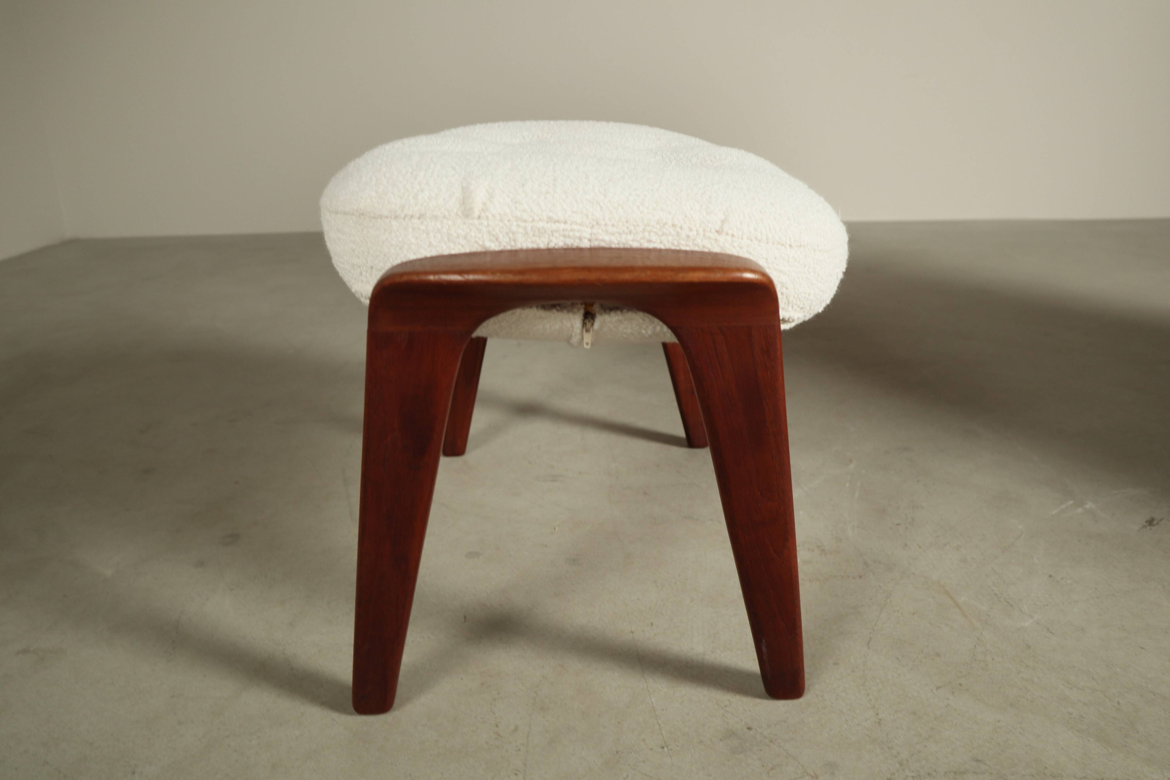 Vintage Teak "Scoop" chair with ottoman by R.Huber & Co