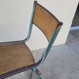 Pair of vintage Mullca metal school chairs 1950s