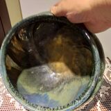 Cache pot en faïence en gris flammé Rambervilliers
