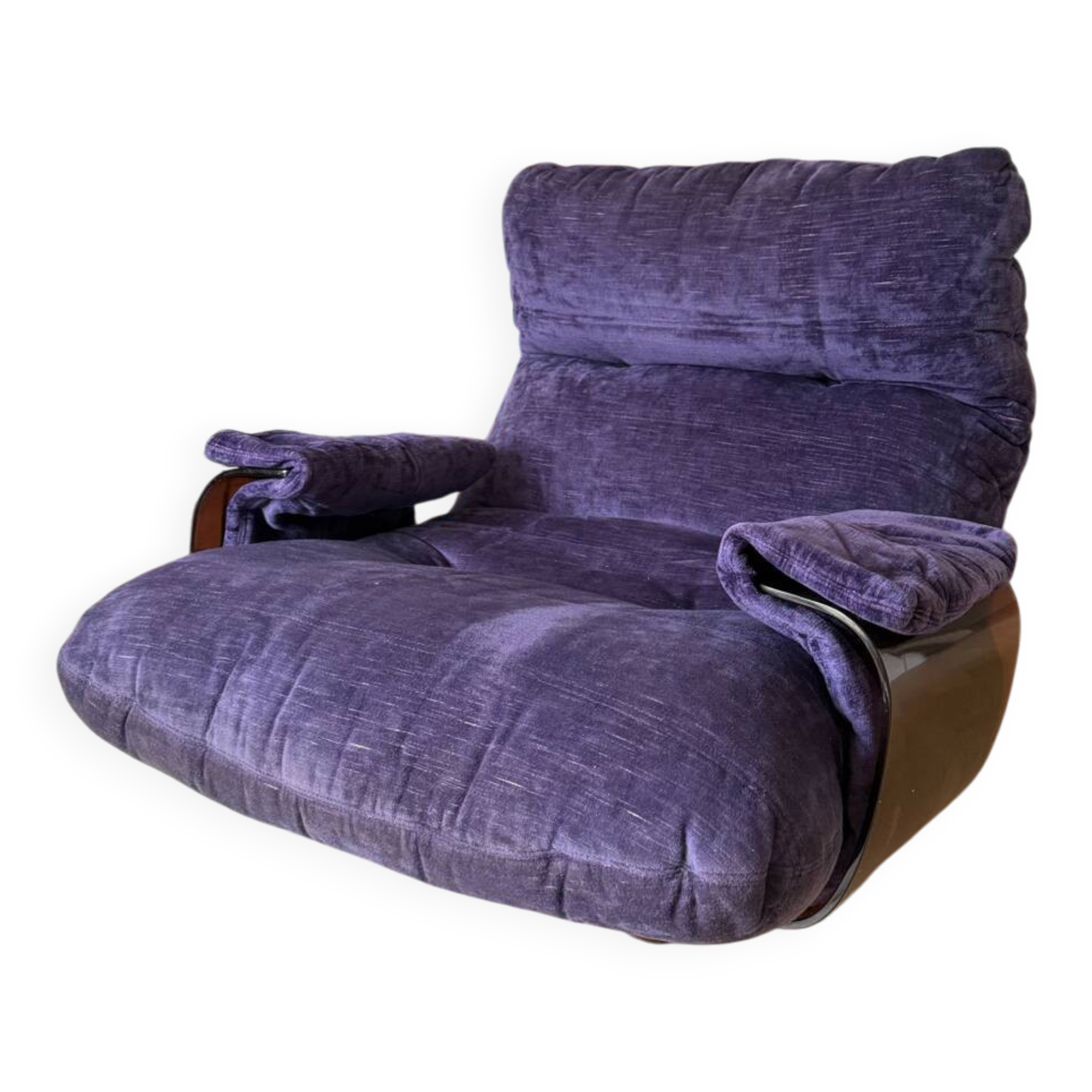 Line Roset Marsala purple velvet armchair