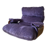 Line Roset Marsala purple velvet armchair