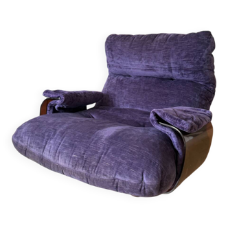 Ligne Roset Marsala purple velvet armchair