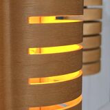 Pair of vintage wall lights, thermoformed wood, Sweden 1980s