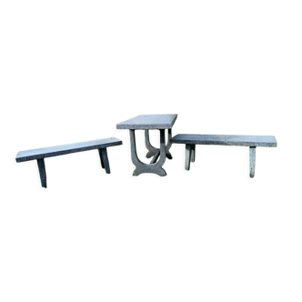 Old garden furniture in vintage stone