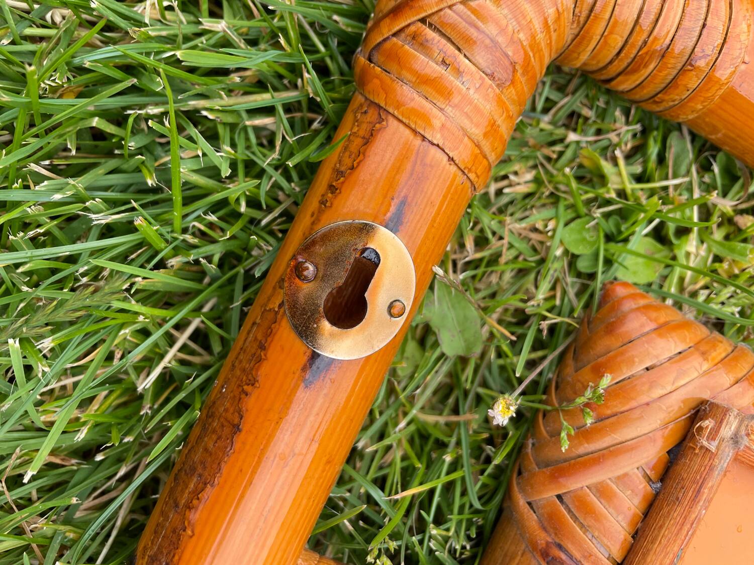 Vintage bamboo mirror 1970