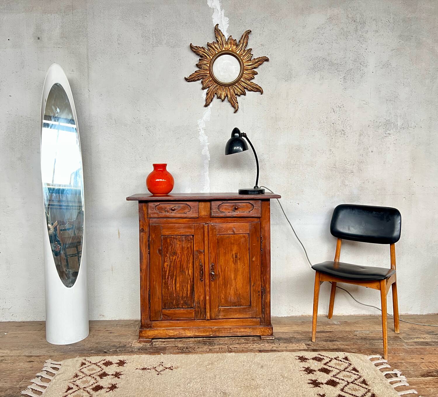 Vintage Parisian sideboard in solid wood