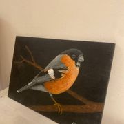 Bird painting on wood