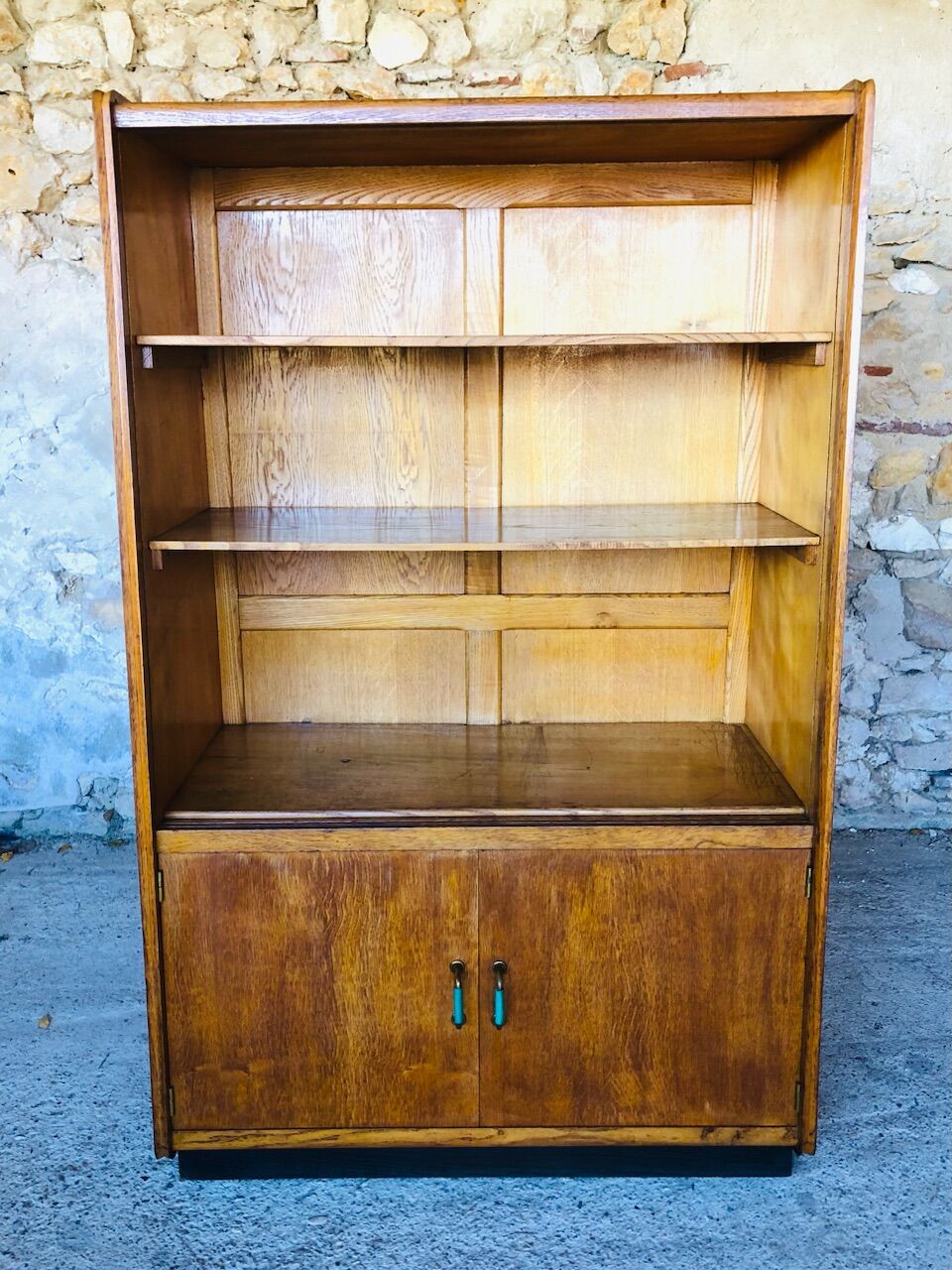 Vintage oak wall storage unit circa 50s