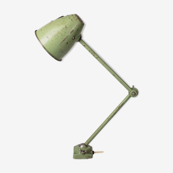 Industrial midcentury table lamp in green, 1960s