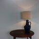 Beautiful sixties blue ceramic floor / table lamp