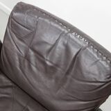 Pair of Vintage De Sede DS-31 Swivel Armchairs in Brown Leather