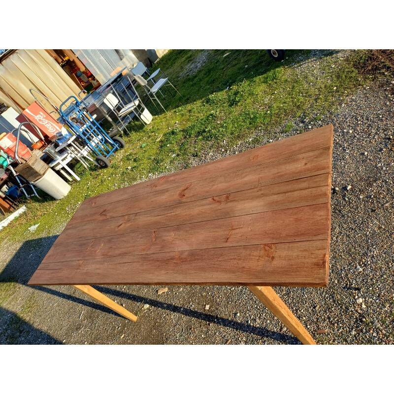 Table de ferme campagnarde en pin